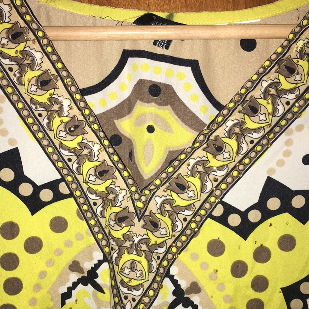 Just love  caftan Yellow With sequins all over